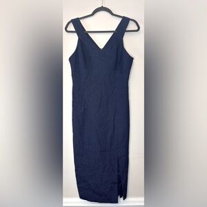 Bodycon Blue Shimmer Midi Dress Laundry by Shelli Segal, Size 6